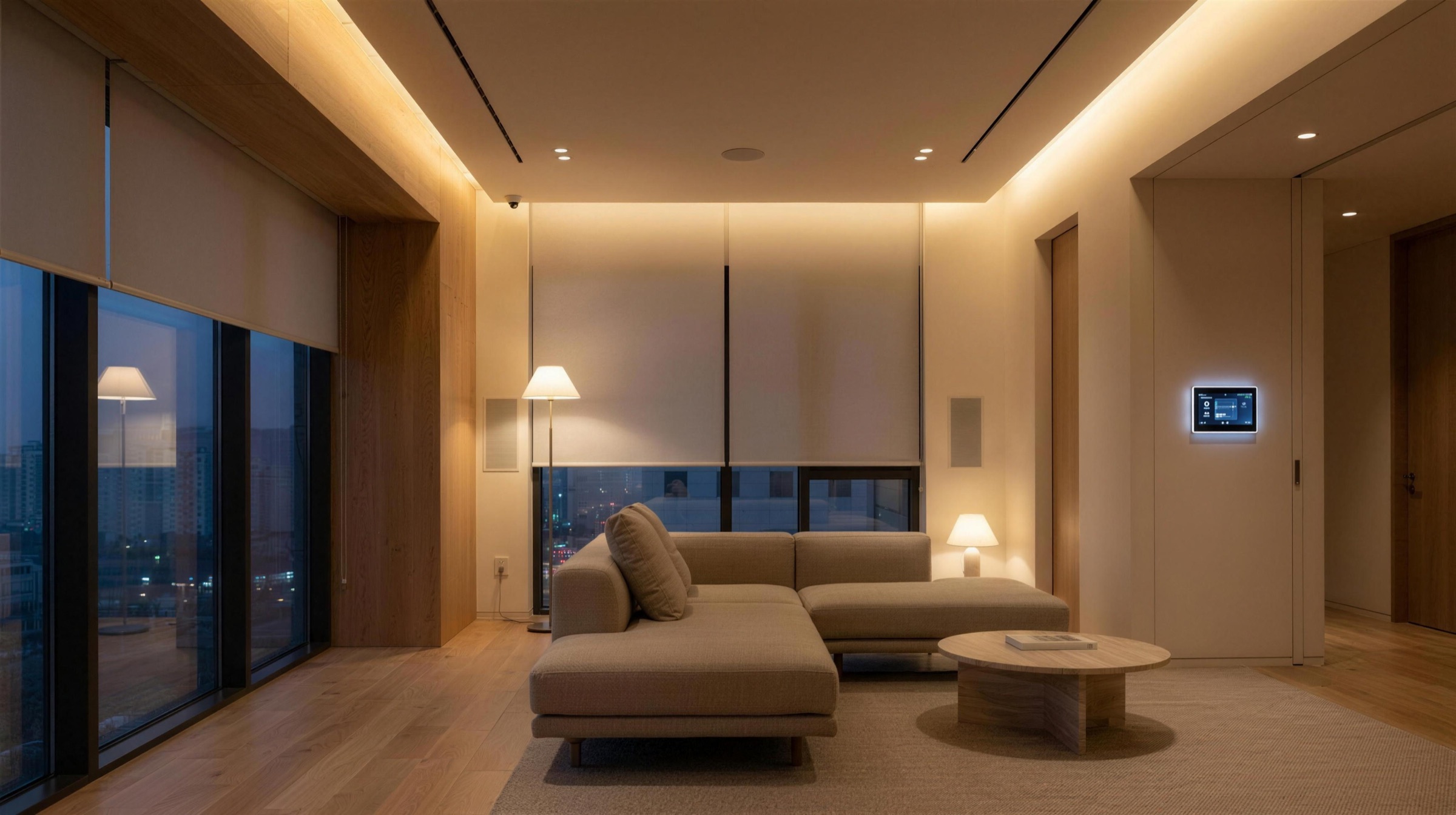 Smart home control panel and living space
